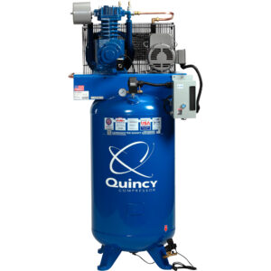 Quincy QT-5 Splash Lubricated Reciprocating Air Compressor with MAX Package — 5 HP, 460 Volt, 3 Phase, 80 Gallon Vertical, Model# 253D80VCB46M